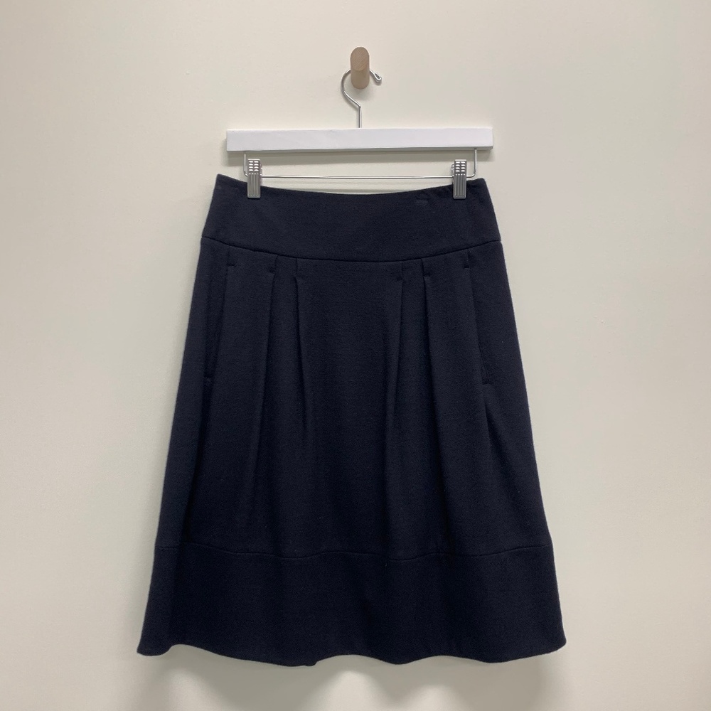Vince Navy Low Rise Wool Skirt
